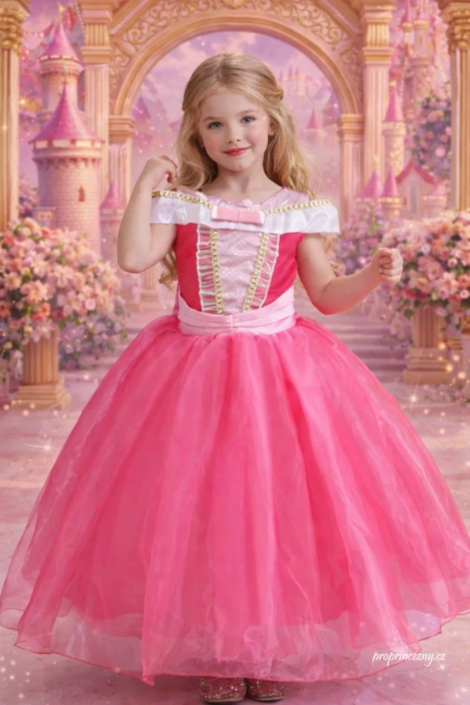 Dětské princeznovské šaty Růženka – pohádkové šaty pro malé princezny
