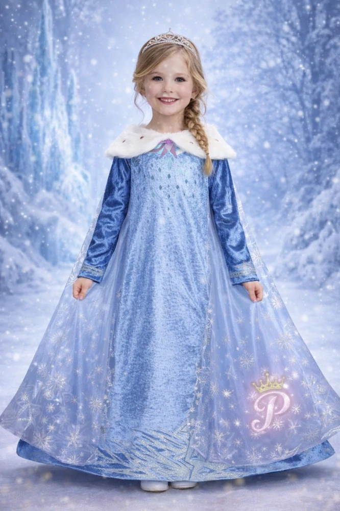 Elsa šaty Frozen – zimní kostým Ledové království pro holčičky 98–140 cm